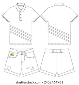 Custom blank vector sublimated polo shirt and fancy nicker.