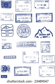 custom, border and mountaineers peaks stamps