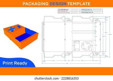 Custom box with window dieline template and 3D box design