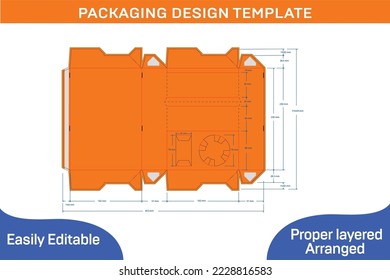 Custom box with window dieline template and 3D box design