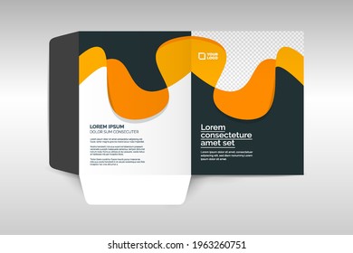 Custom Business Folder Printing. Business folder for files, design. The layout is for posting information about the company, photo, text.