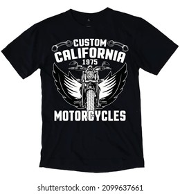 Custom California 1975 Motorcycles, T-shirt Design