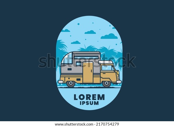 custom camper car\
flat illustration\
design