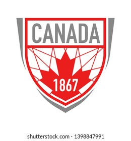 A custom Canadian crest design that features a geometric maple leaf icon.