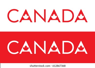 A custom Canadian typographic design vector format.