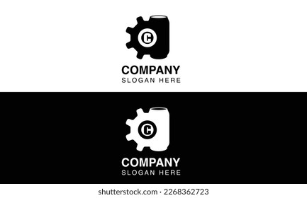 Custom cans company logo vector illustration.