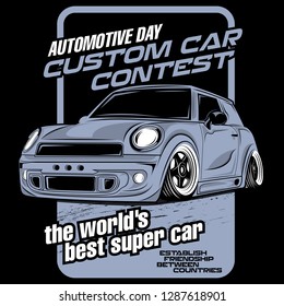 custom car contest, car vector illustration
