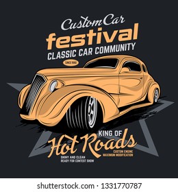 custom car festival, vector car illustration