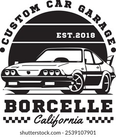 Custom car garage EST.2018 borcelle T-shirt design