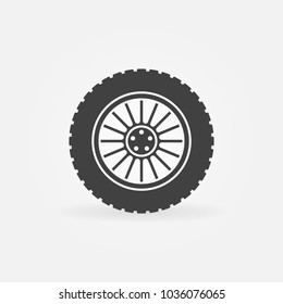 Custom car wheel vector icon or design element