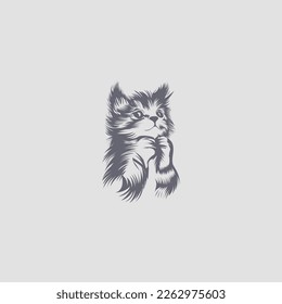 Diseño de arte vectorial de gato personalizado 