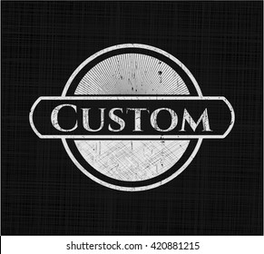 Custom chalk emblem, retro style, chalk or chalkboard texture