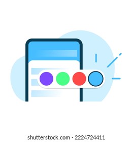 custom, change color theme on mobile app concept illustration flat design vector eps10. modern graphic element for landing page, empty state ui, infographic, icon