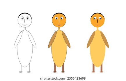 Custom character for animation and duck character for cartoon animation with legs and character design for animation. Duck character design for cartoon animation with legs and hands and custom cartoon