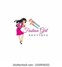 Custom Character Girl Logo Design Fashion Stock Vector (Royalty Free ...