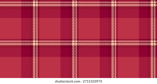 Cuadros textiles a cuadros personalizados, patrón sin costuras de tartán repetido. Fondo de Vector de textura de tela turca en paleta de colores rojo y rosa.