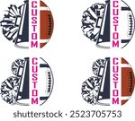 Custom Cheer American Football, Cheerleader, Cheerleading Cut Files