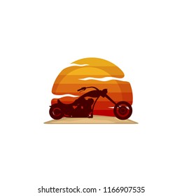 custom chopper motorbike sign symbol vector