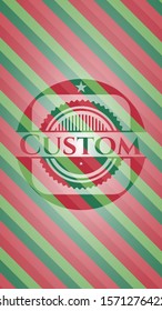 Custom christmas colors style badge. Vector Illustration. Detailed.