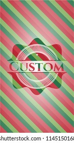 Custom christmas colors style emblem.