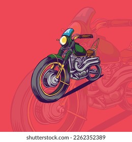 arte clásico de motocicleta personalizado para el logo y afiche de camisetas 009