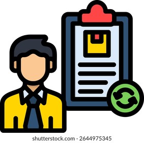Custom Clearance Icon Lineal Color Vector Illustration