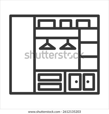 Custom Closets Icon Vector Illustration Outline