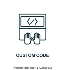 Custom Code icon from production management collection. Simple line Custom Code icon for templates, web design and infographics