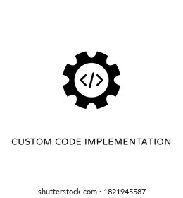 Custom Code Implementation icon in vector. Logotype

