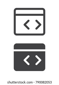 Custom code simple icon, line and solid version, outline and filled vector sign, linear and full pictogram isolated on white. Programming symbol, logo illustration, pixel perfect vector graphics