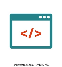 Custom coding flat icon