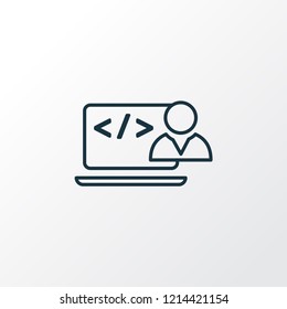 Custom coding icon line symbol. Premium quality isolated programming element in trendy style.