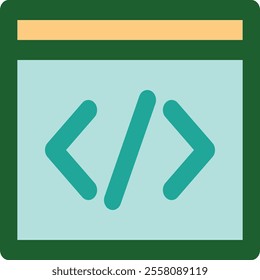 Custom coding icon representing bespoke software development and tailored programming solutions. Perfect for visuals on software engineering, code innovation, tech customization, and enhancing digital