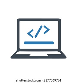 Custom coding icon. Simple editable vector illustration.