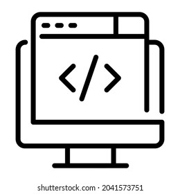 custom coding outline design, SEO and web flat design for mobile concepts and web apps. Collection of modern infographic logo and pictogram.