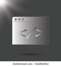Custom coding symbol on gray background,clean vector