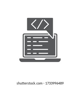 Custom coding symbol Programming vector icon isolated on white background