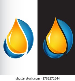 custom creation blue orange textured fire water logo design vector symbol illustrations