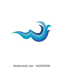 Custom Creative Blue Ocean Water Waves logo Design Vector
