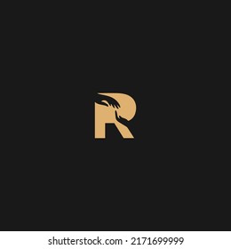 custom creative initial R Letter R logo design vector graphic concept
