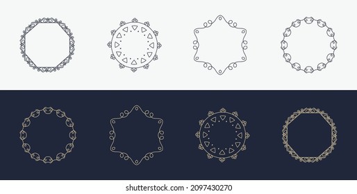 adorno personalizado, creativo, de lujo, marco, mandala, icono del logotipo, símbolo 