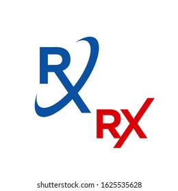 Custom Creative RX Logo Design Vector Medical Treatment Icon Symbol Illustration