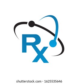 custom creative RX logo design vector medical treatment icon symbol illustration