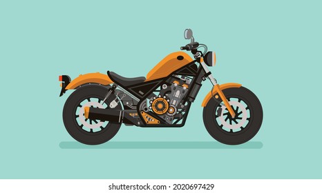 Custom Cruiser Motorcycle Vehicle in Vector