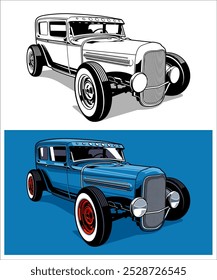 Cultura personalizada Hotrod carro ilustração 02