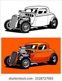 Design de ilustração de carro Hotrod Cultura Personalizada 01