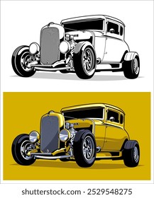 Custom Culture Hotrod Car Illustration 03