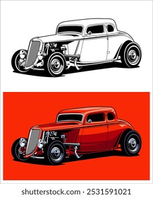 Custom Culture Hotrod Car Illustration 05