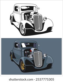 Custom Culture Hotrod Car Illustration 08