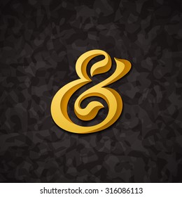 Custom decorative ampersand on abstract background. Vector illustration